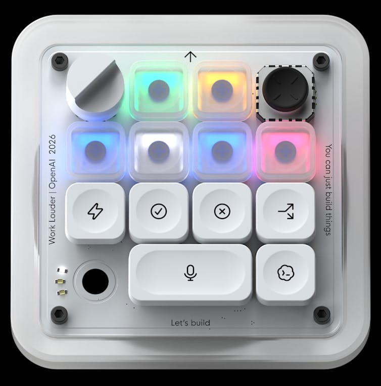 A small keyboard with glowing keys.