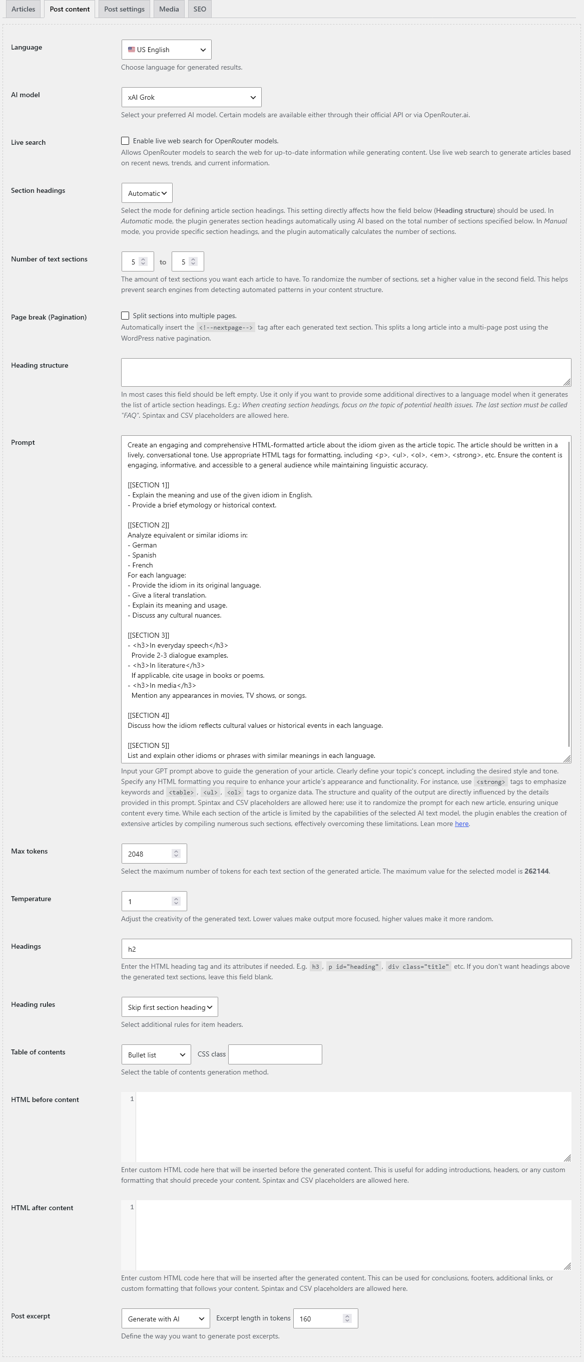 AI Autoblogger prompt